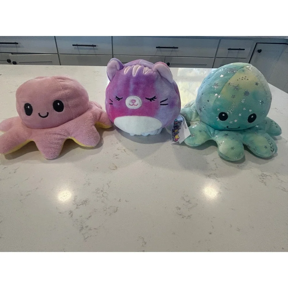 Squishmallow‎ Reversible Octopus Cat Dog Plush Toy Set